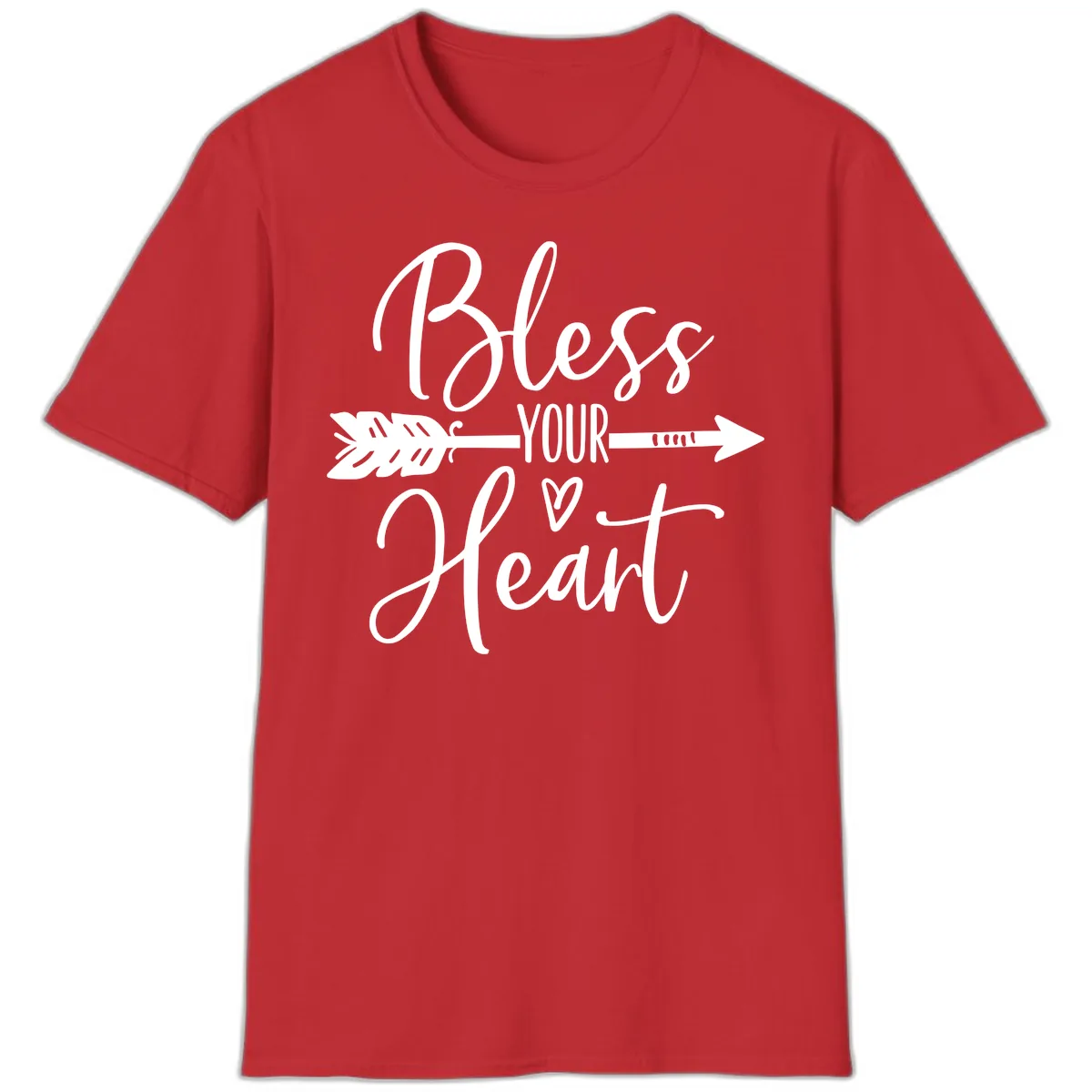 Bless Your Heart Arrow Design T-Shirt in Red