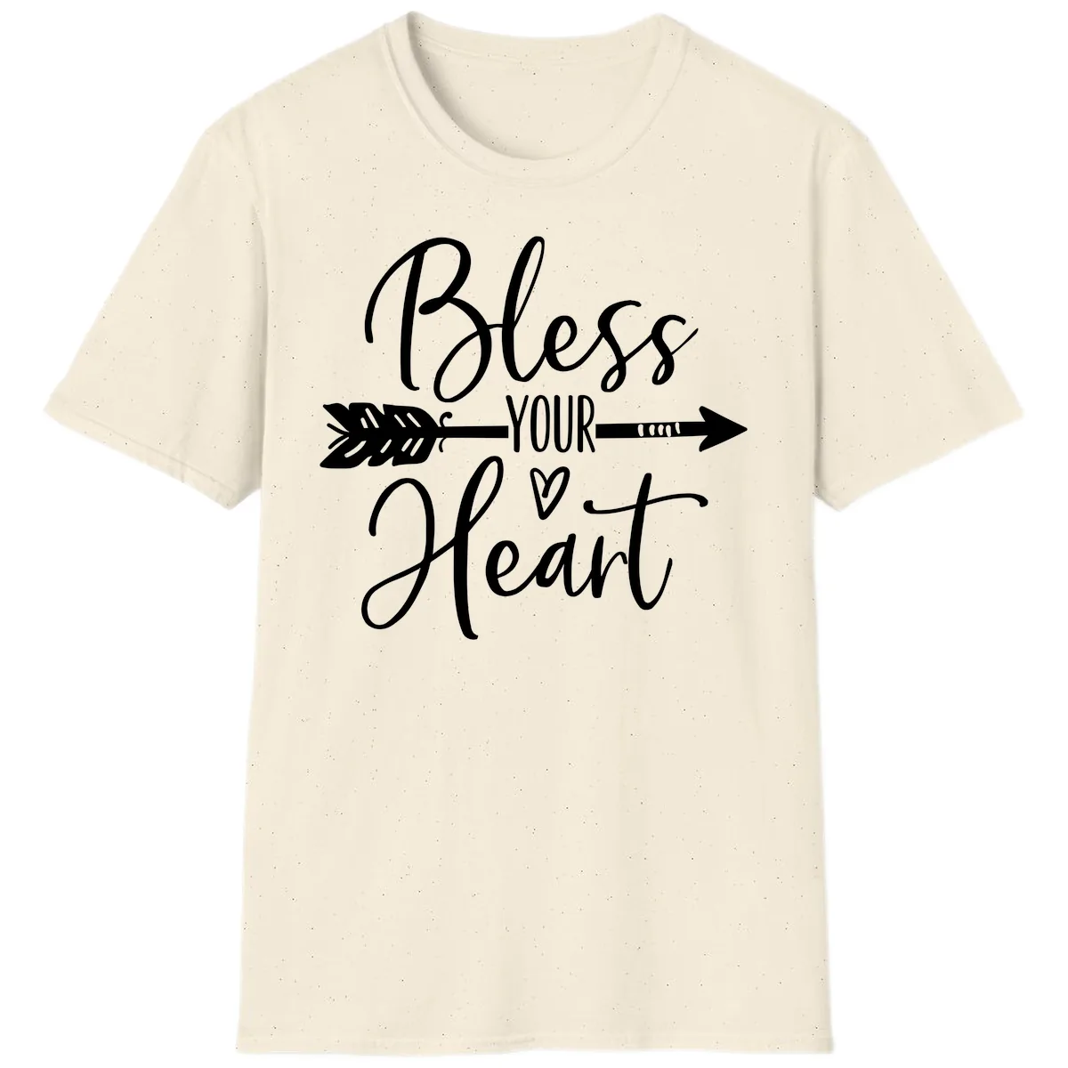 Bless Your Heart Arrow Design T-Shirt in Natural