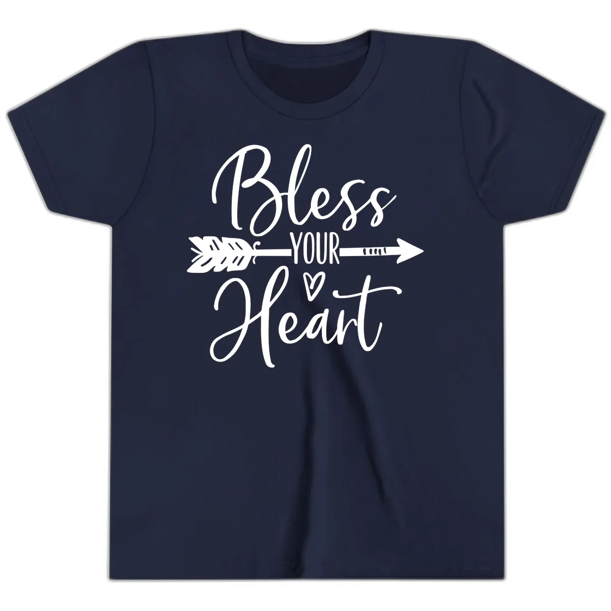 Bless Your Heart Arrow Design Youth T-Shirt in Navy