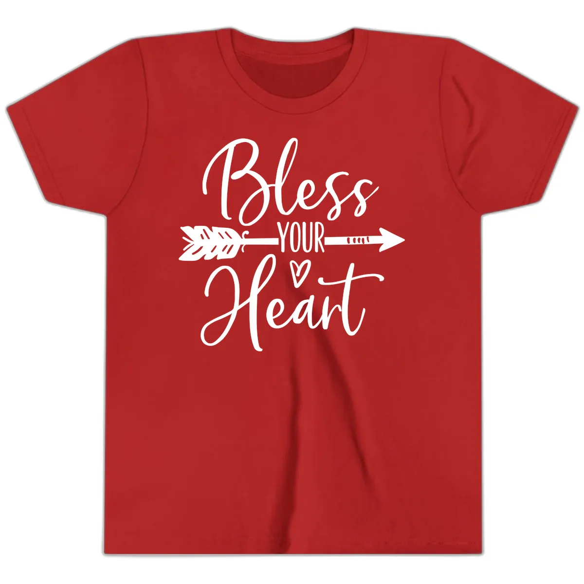 Bless Your Heart Arrow Design Youth T-Shirt in Red