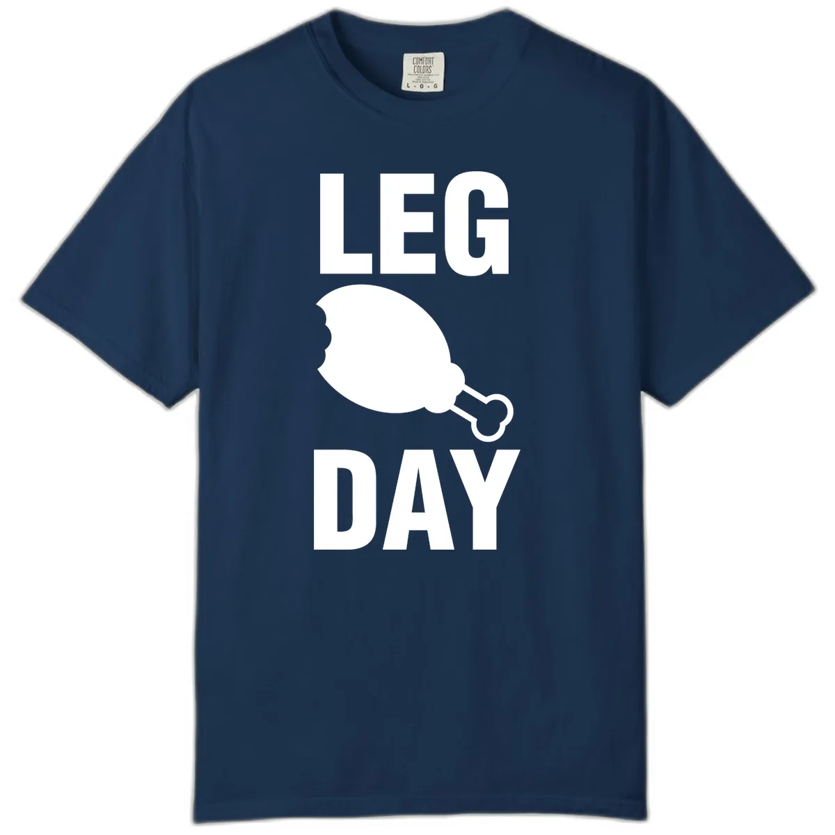 Leg Day Chicken Leg Graphic Comfort Color in Navy