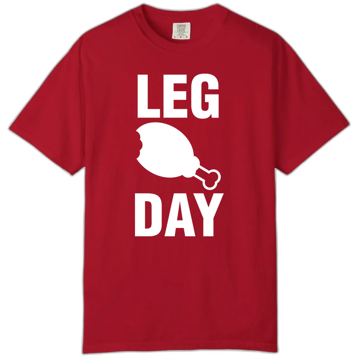 Leg Day Chicken Leg Graphic Comfort Color in Red