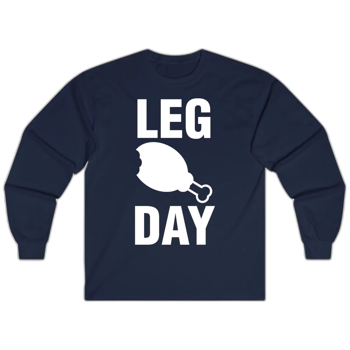 Leg Day Chicken Leg Graphic Long Sleeve in Navy