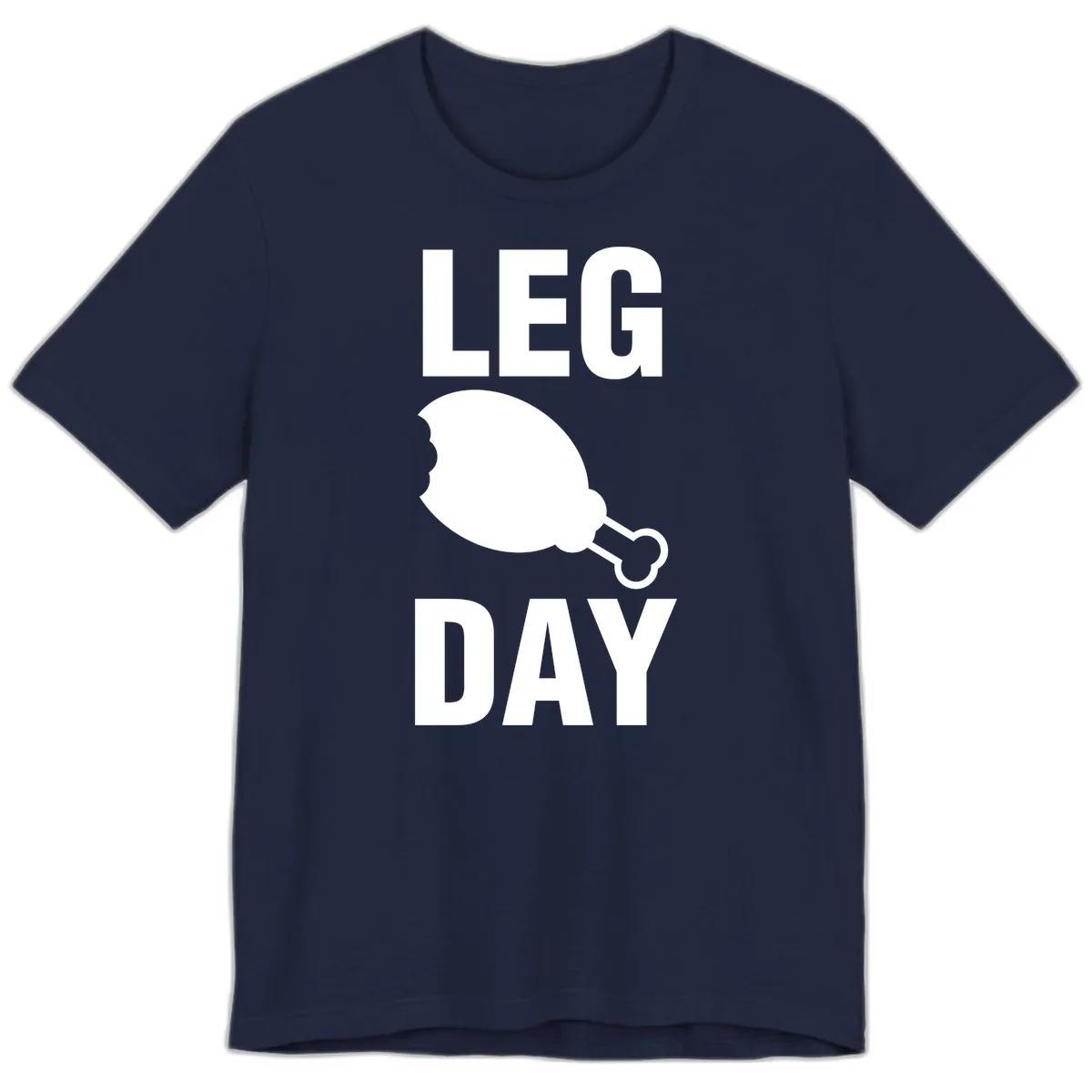 Leg Day Chicken Leg Graphic Premium T-Shirt in Navy