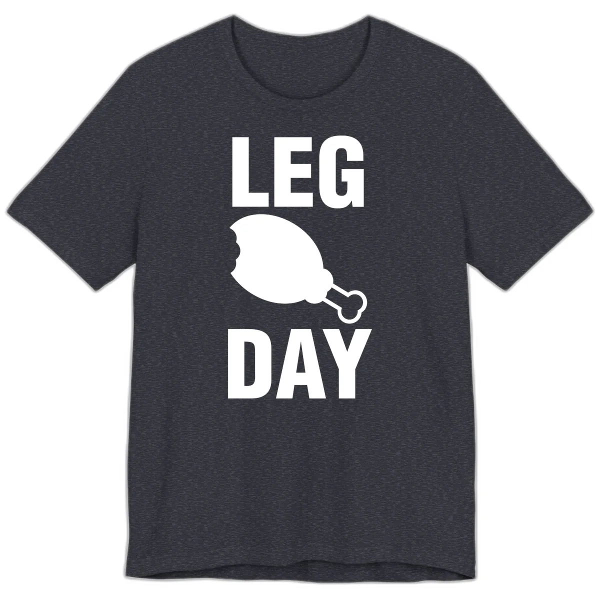 Leg Day Chicken Leg Graphic Premium T-Shirt in Heather Navy