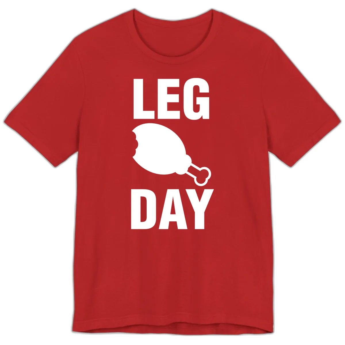 Leg Day Chicken Leg Graphic Premium T-Shirt in Red