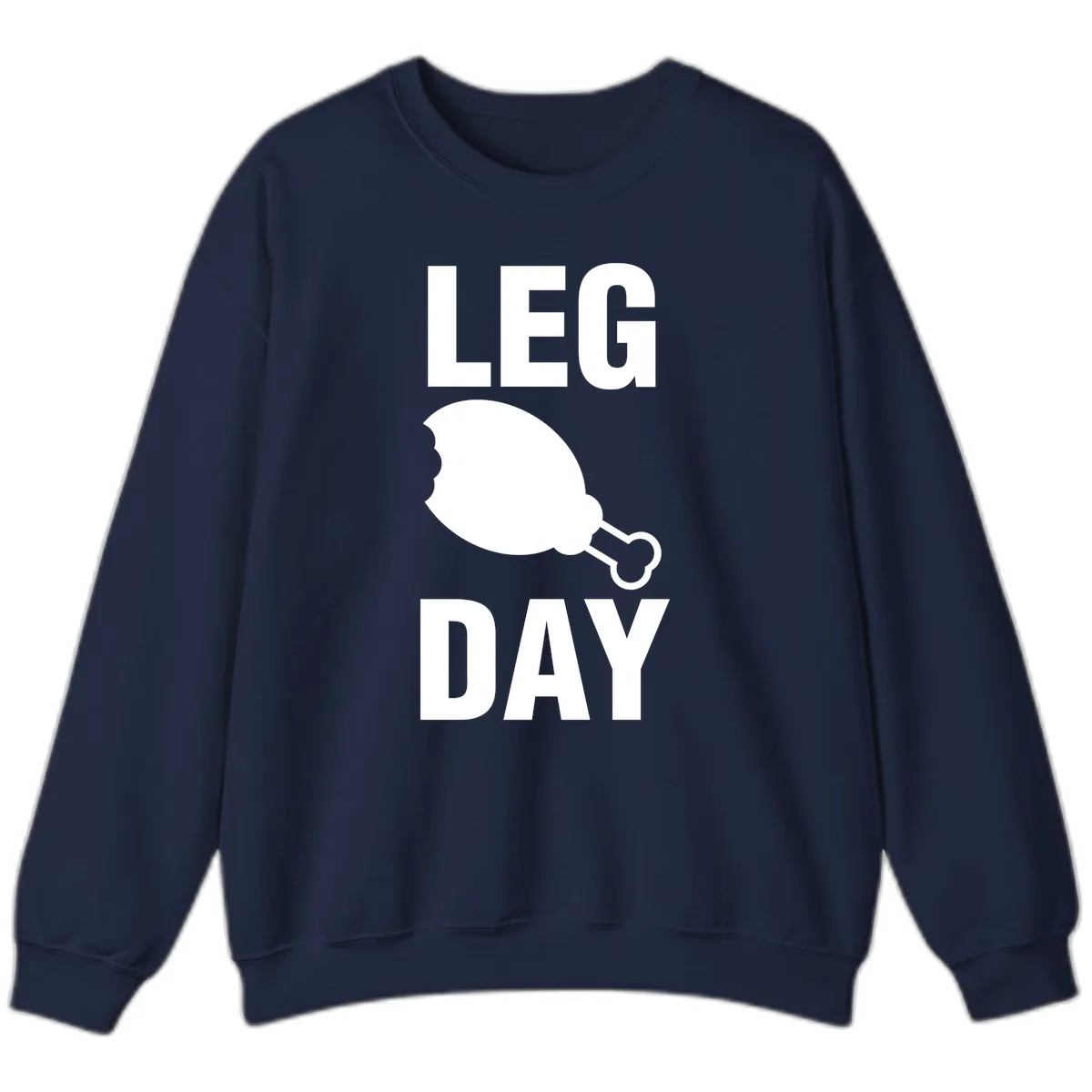 Leg Day Chicken Leg Graphic Sweatshirt in Navy