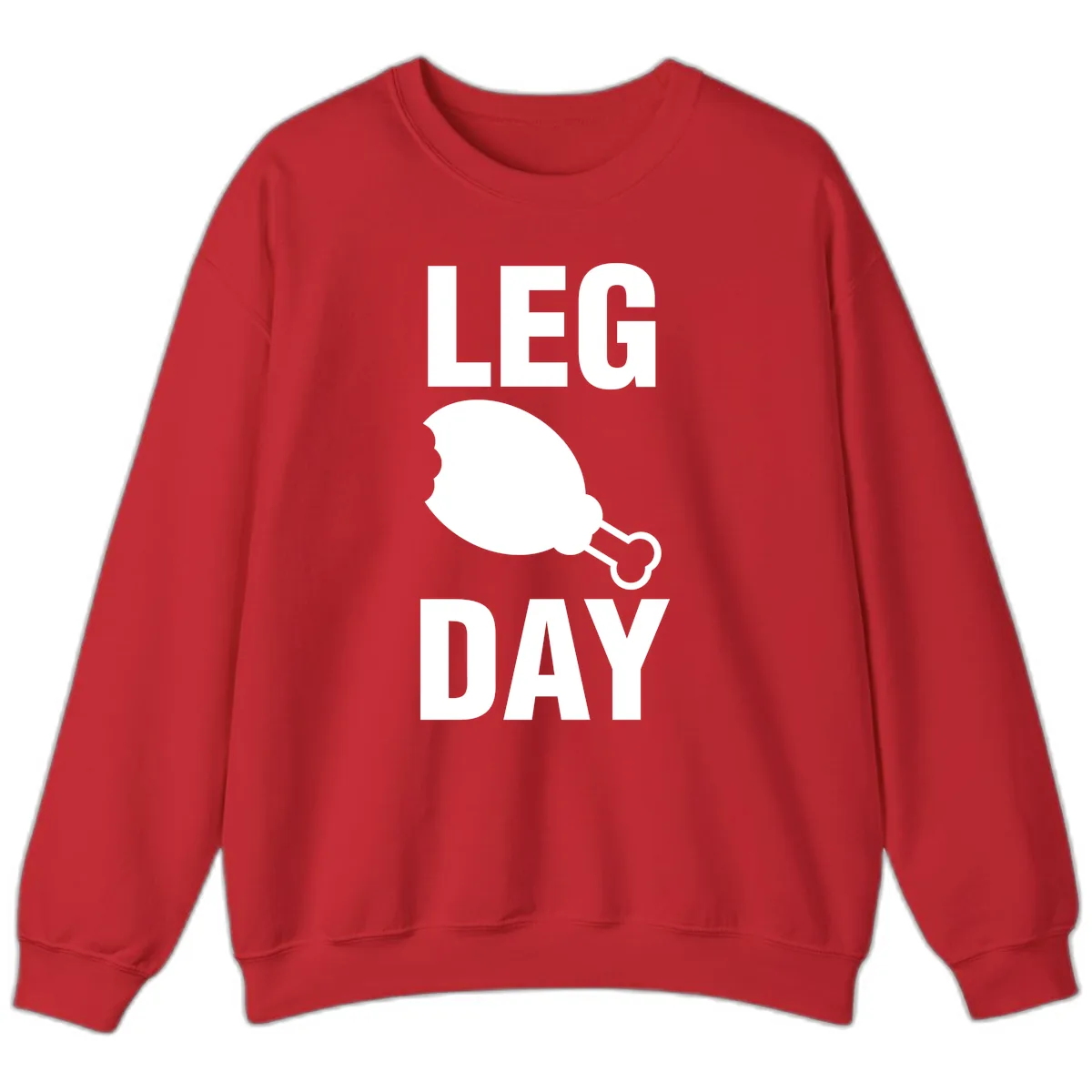 Leg Day Chicken Leg Graphic Sweatshirt in Red