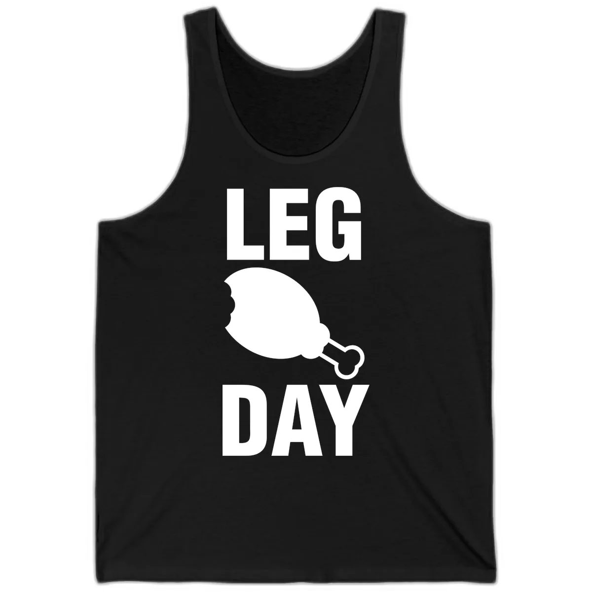 Leg Day Chicken Leg Graphic Tank in Black