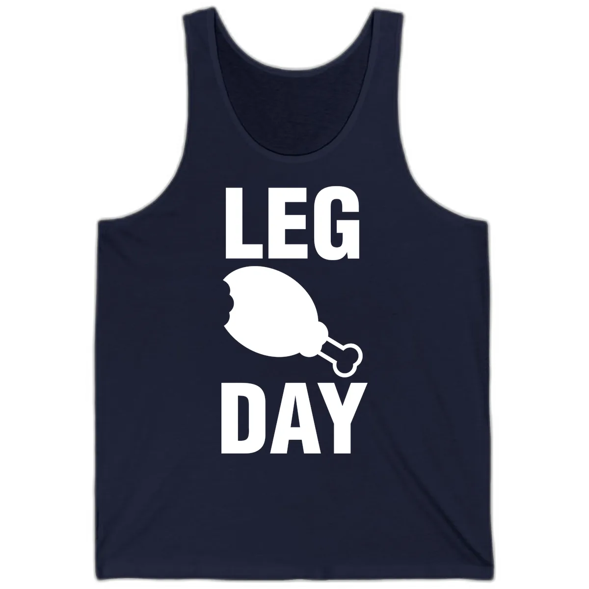 Leg Day Chicken Leg Graphic Tank in Navy