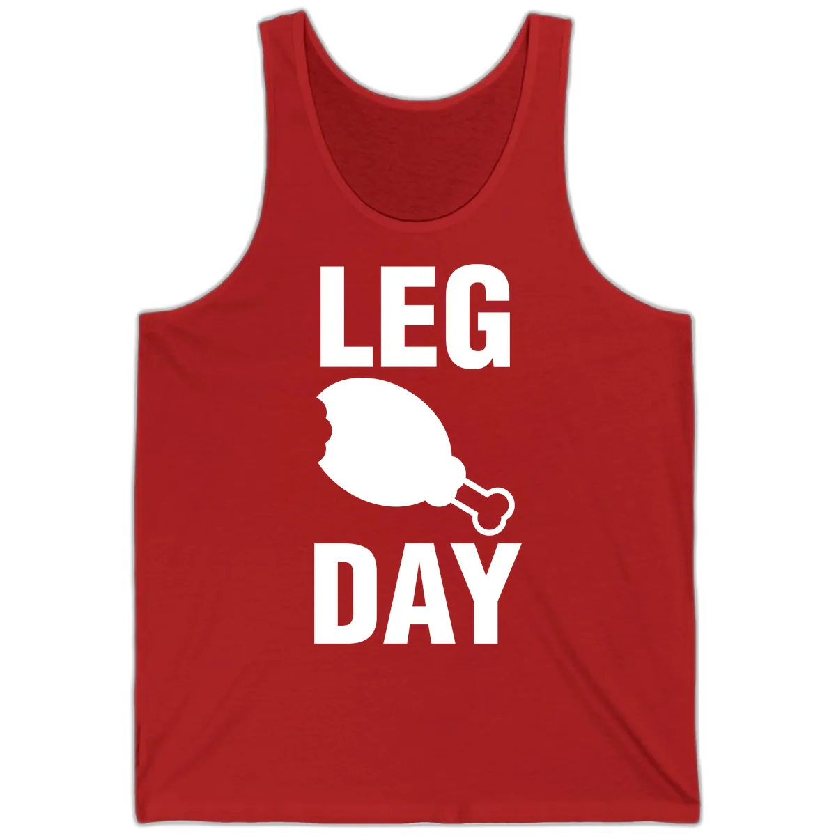 Leg Day Chicken Leg Graphic Tank in Red