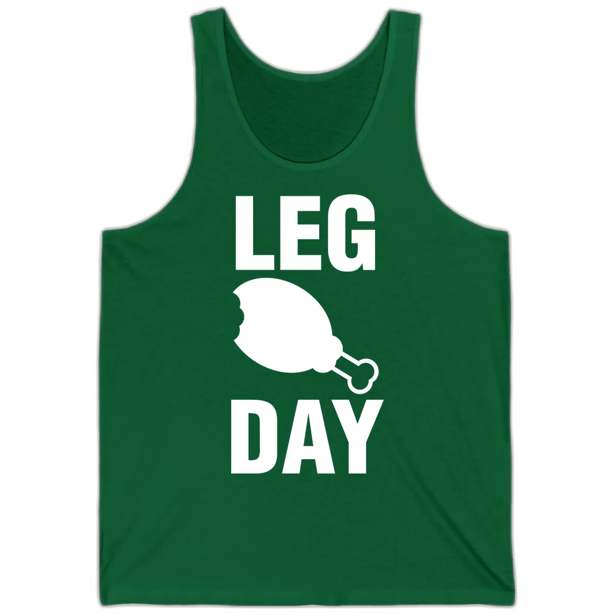 Leg Day Chicken Leg Graphic Tank in Kelly