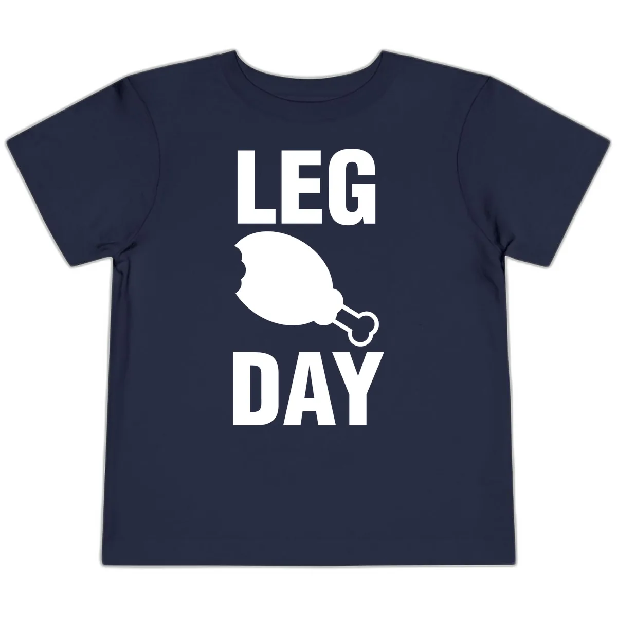 Leg Day Chicken Leg Graphic Toddler T-Shirt in Navy
