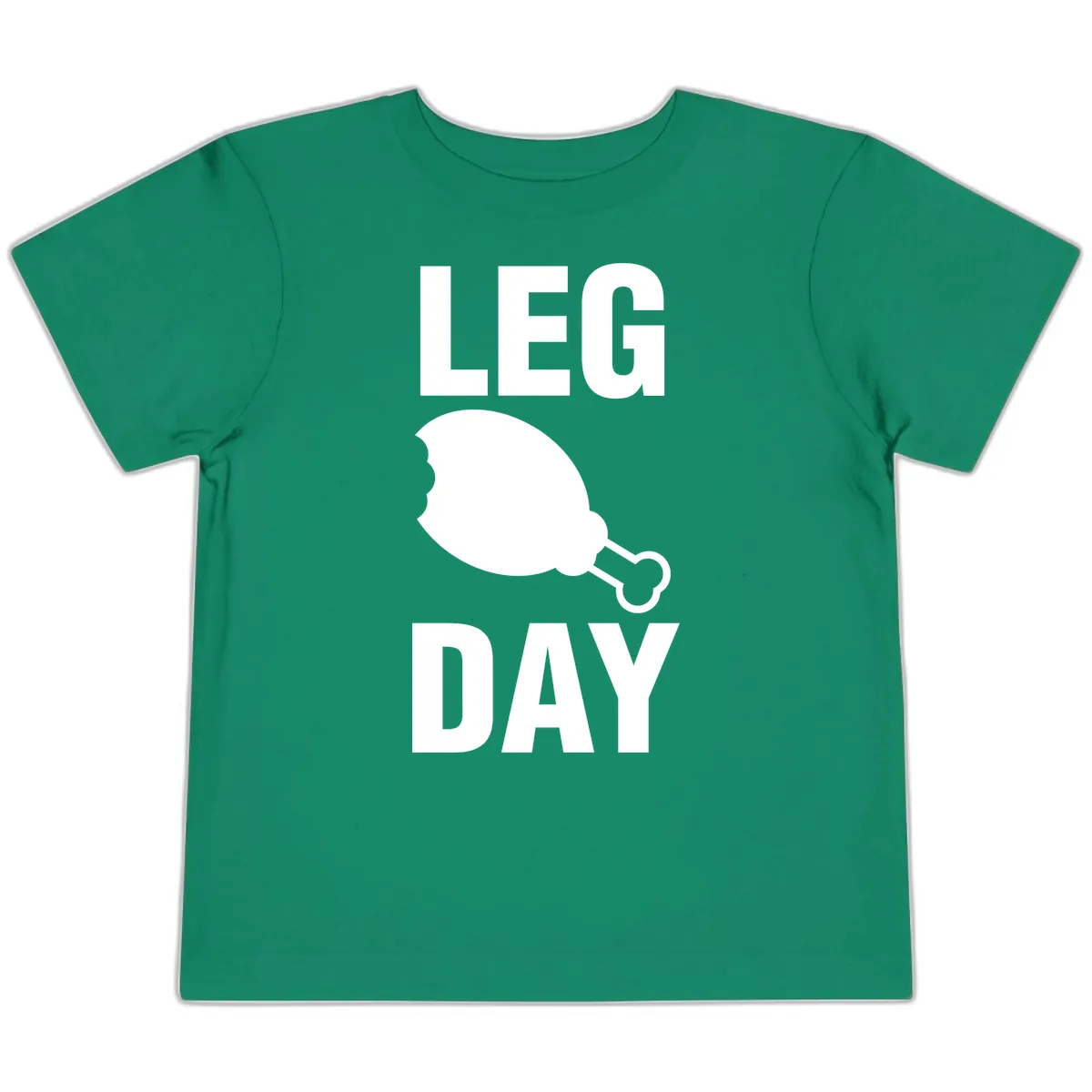 Leg Day Chicken Leg Graphic Toddler T-Shirt in Kelly