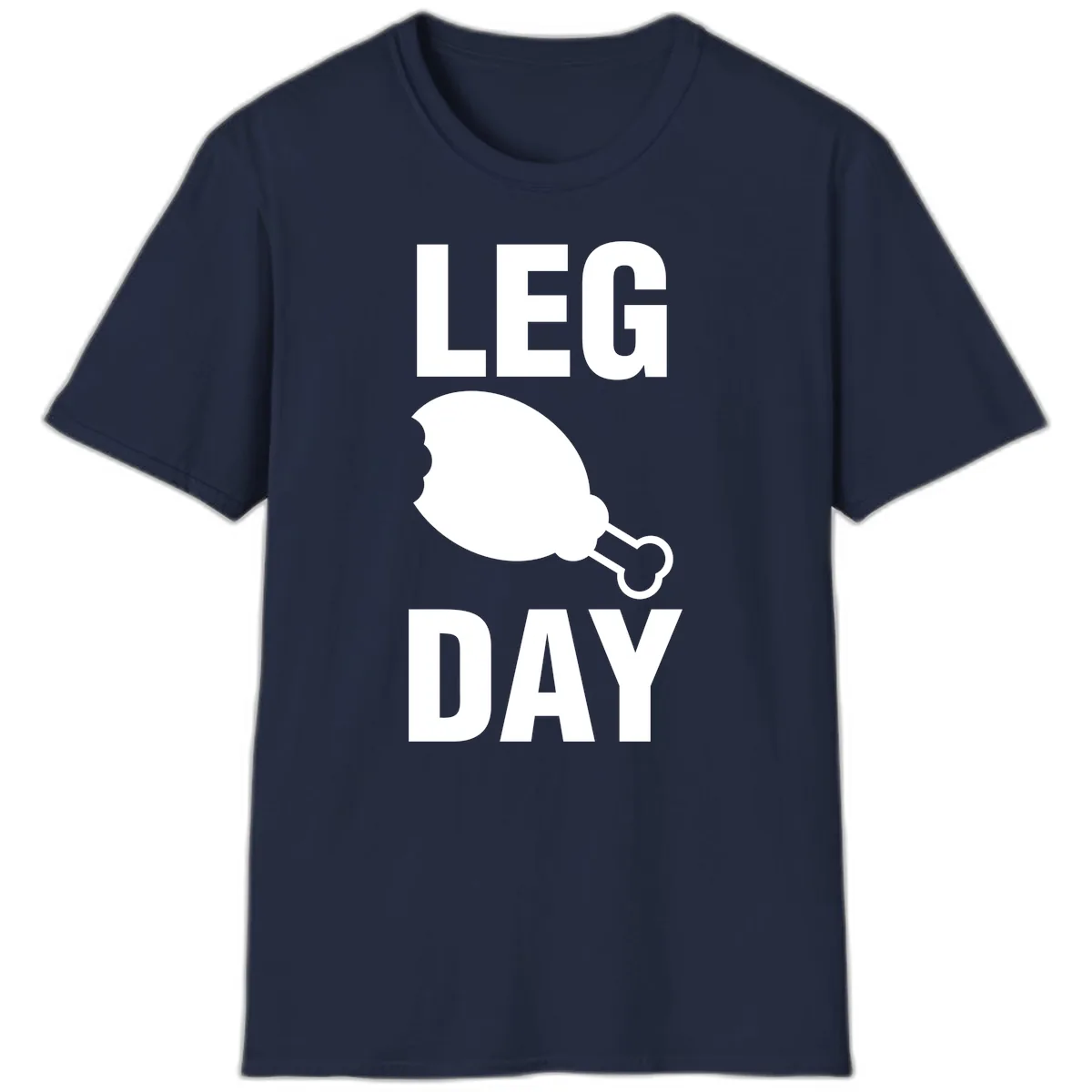 Leg Day Chicken Leg Graphic T-Shirt in Navy