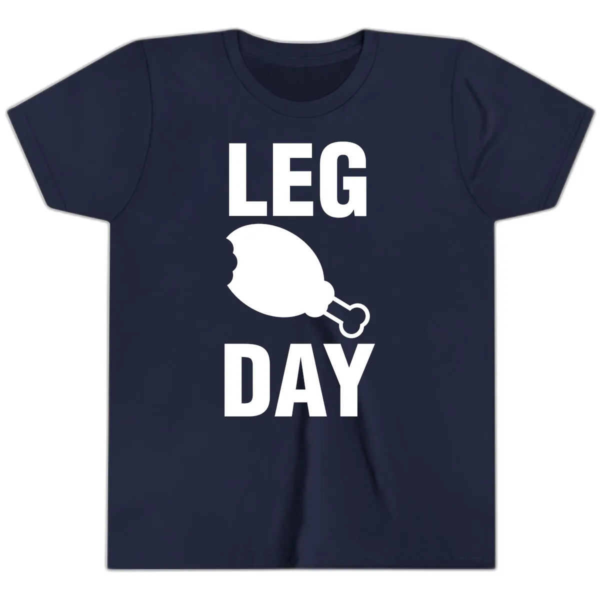 Leg Day Chicken Leg Graphic Youth T-Shirt in Navy
