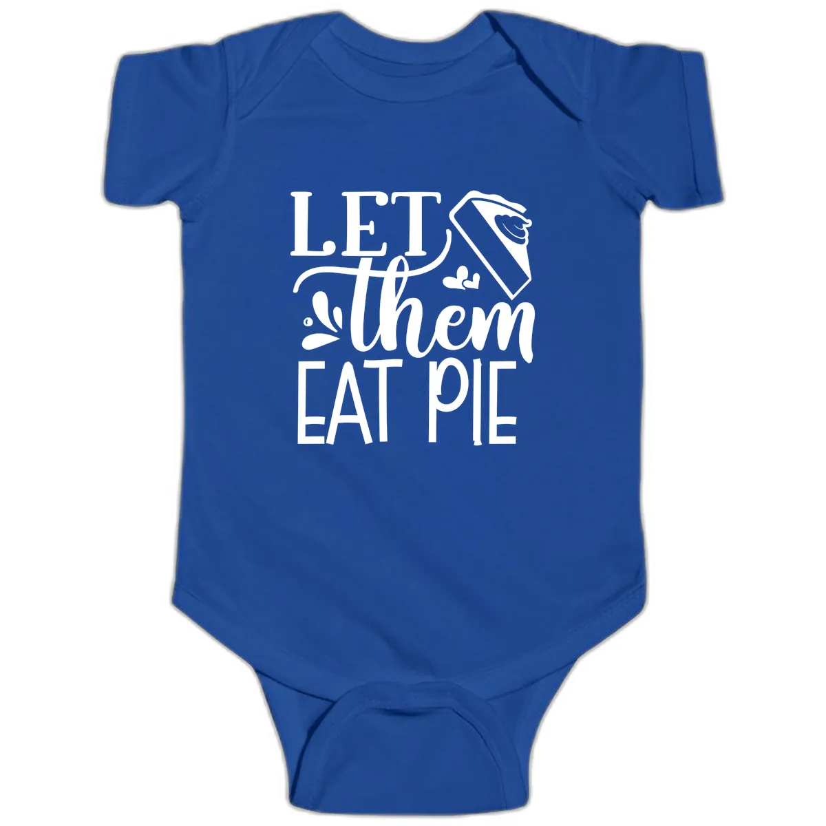 Let Them Eat Pie Thanksgiving Typography Baby Onesie in Royal