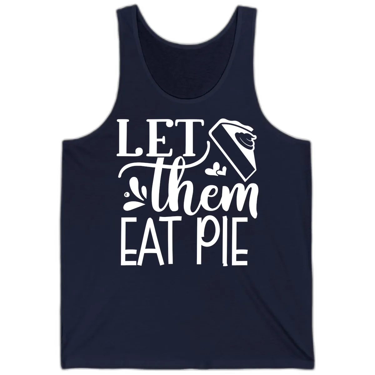 Let Them Eat Pie Thanksgiving Typography Tank in Navy