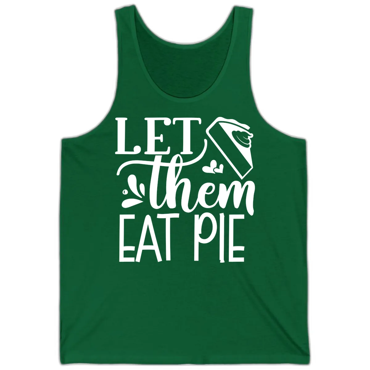 Let Them Eat Pie Thanksgiving Typography Tank in Kelly