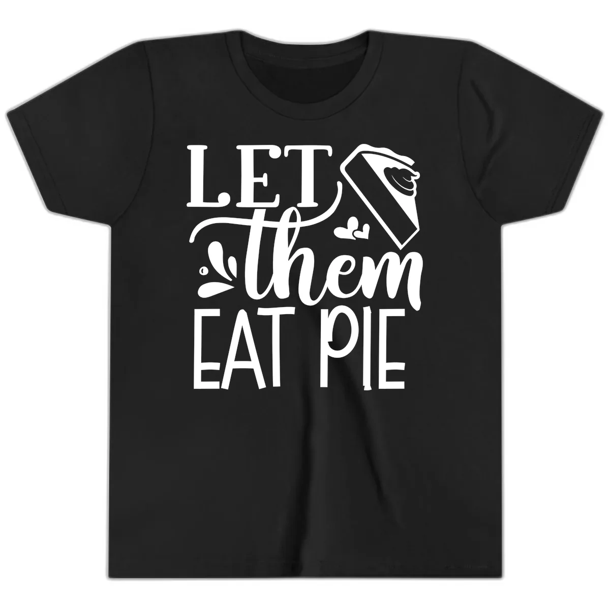 Let Them Eat Pie Thanksgiving Typography Youth T-Shirt in Black