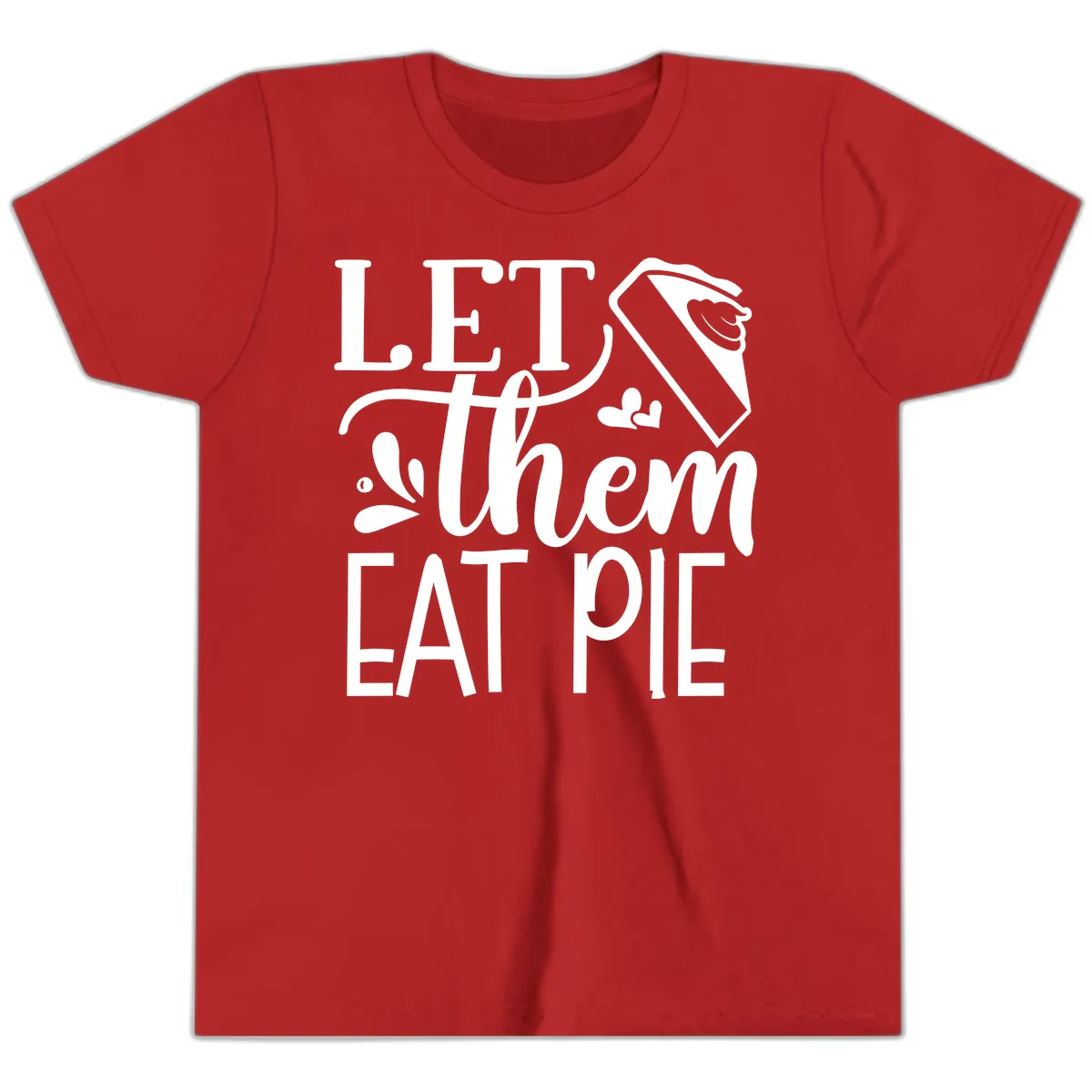 Let Them Eat Pie Thanksgiving Typography Youth T-Shirt in Red