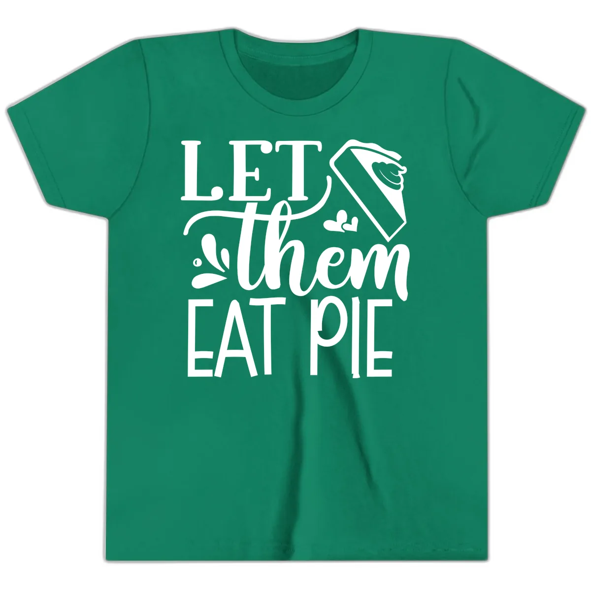 Let Them Eat Pie Thanksgiving Typography Youth T-Shirt in Kelly
