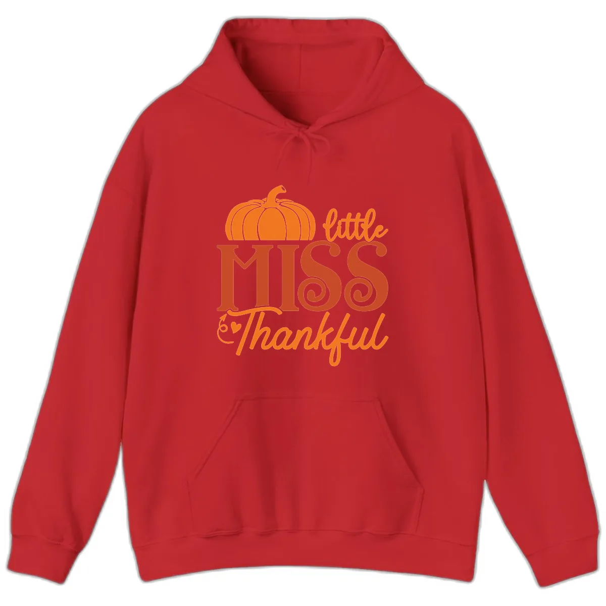 Little Miss Thankful Pumpkin Design Hoodie in Red