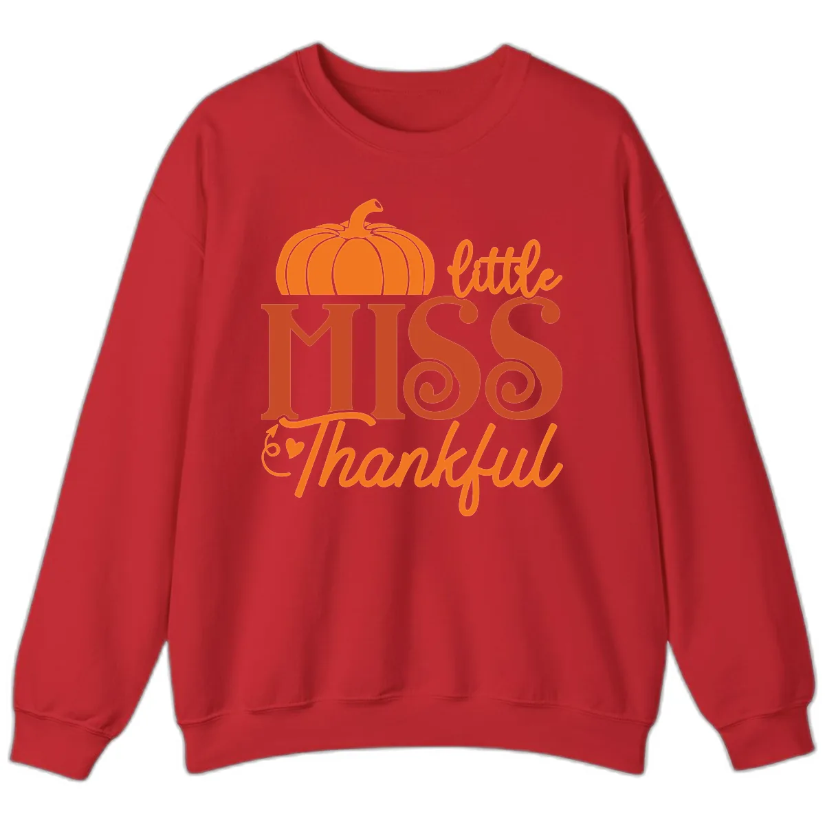 Little Miss Thankful Pumpkin Design Sweatshirt in Red