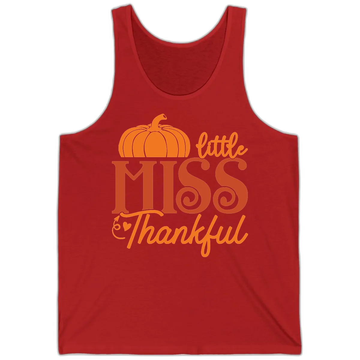 Little Miss Thankful Pumpkin Design Tank in Red