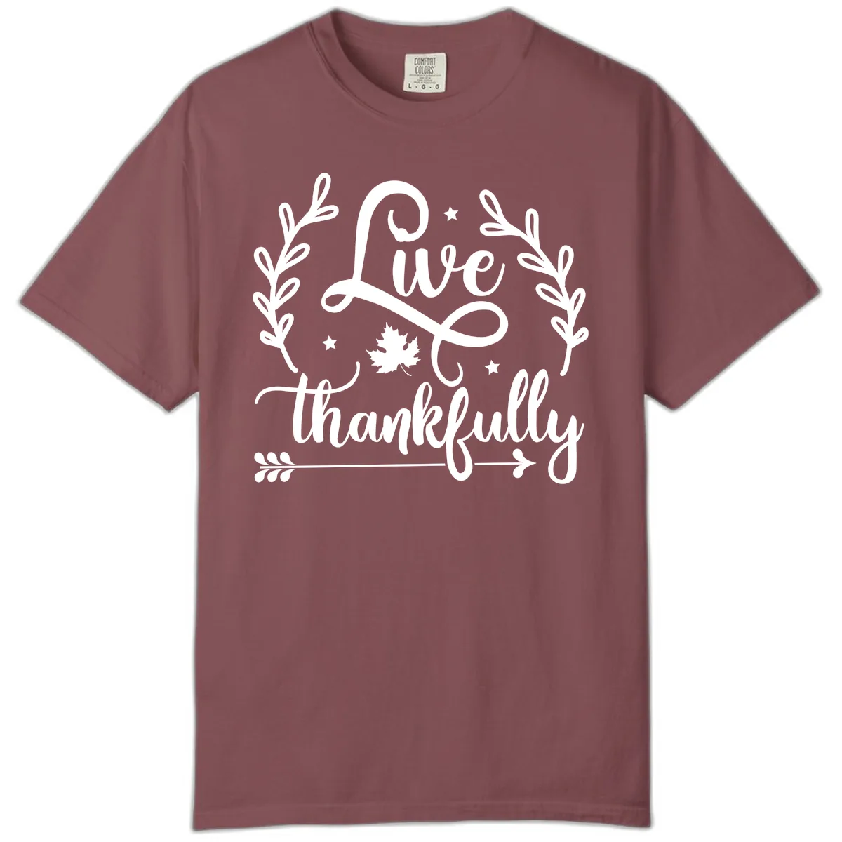Live Thankfully Thanksgiving Fall Design Comfort Color in Brick