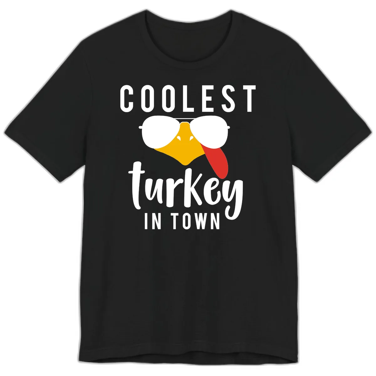 Coolest Turkey In Town Thanksgiving Premium T-Shirt in Black