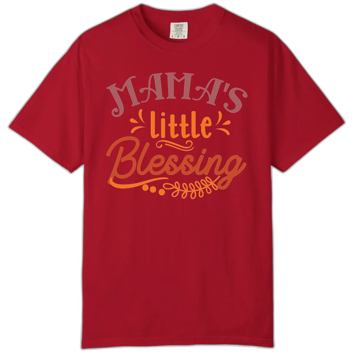 Mama's Little Blessing Typography Design Comfort Color in Red