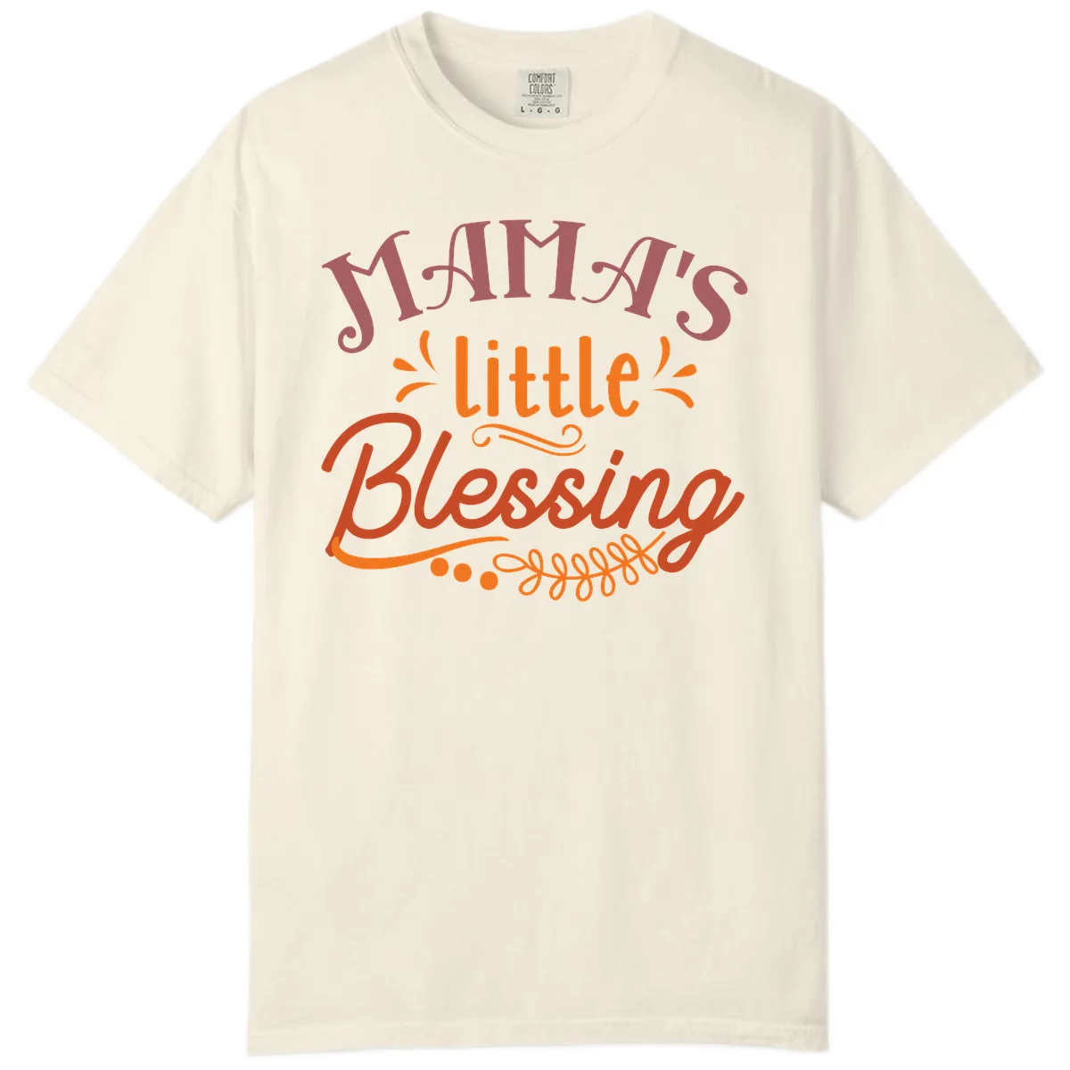 Mama's Little Blessing Typography Design Comfort Color in Ivory