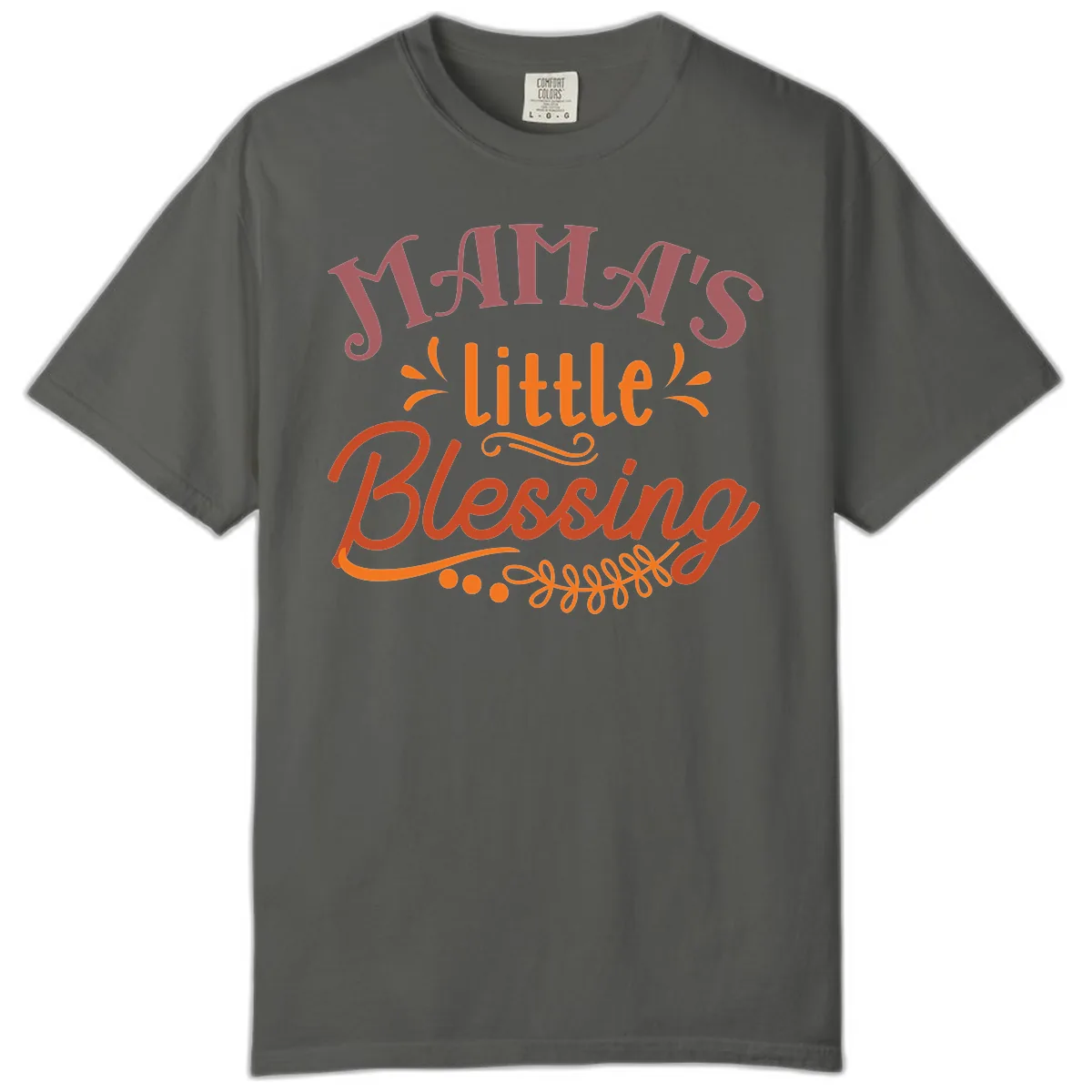Mama's Little Blessing Typography Design Comfort Color in Pepper