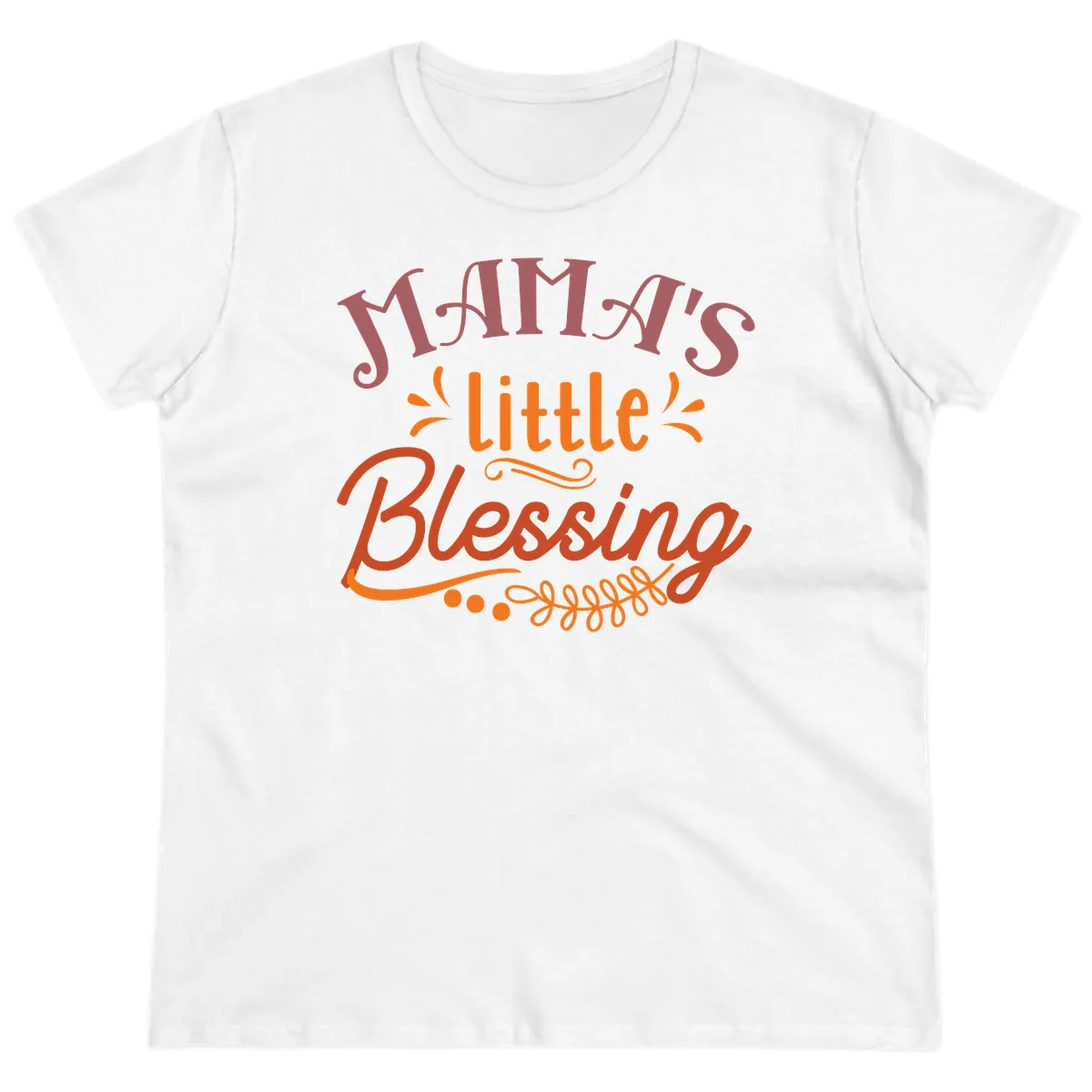 Mama's Little Blessing Typography Design Ladies Tee in White