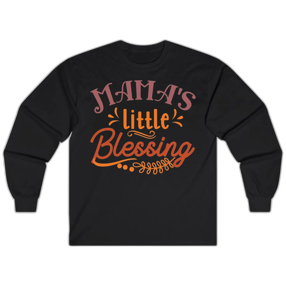 Mama's Little Blessing Typography Design Long Sleeve in Black