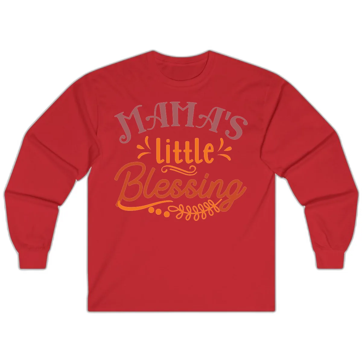 Mama's Little Blessing Typography Design Long Sleeve in Red