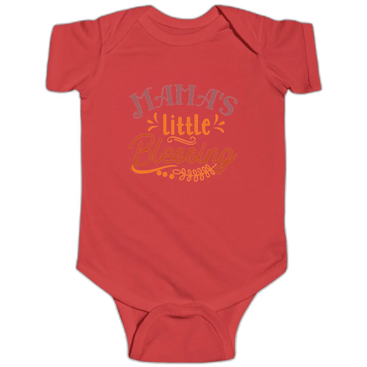 Mama's Little Blessing Typography Design Baby Onesie in Red