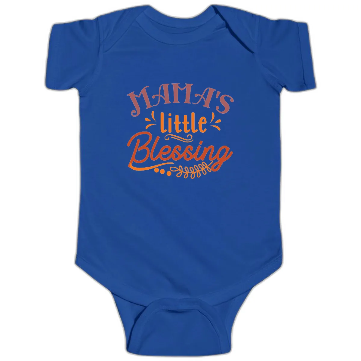 Mama's Little Blessing Typography Design Baby Onesie in Royal
