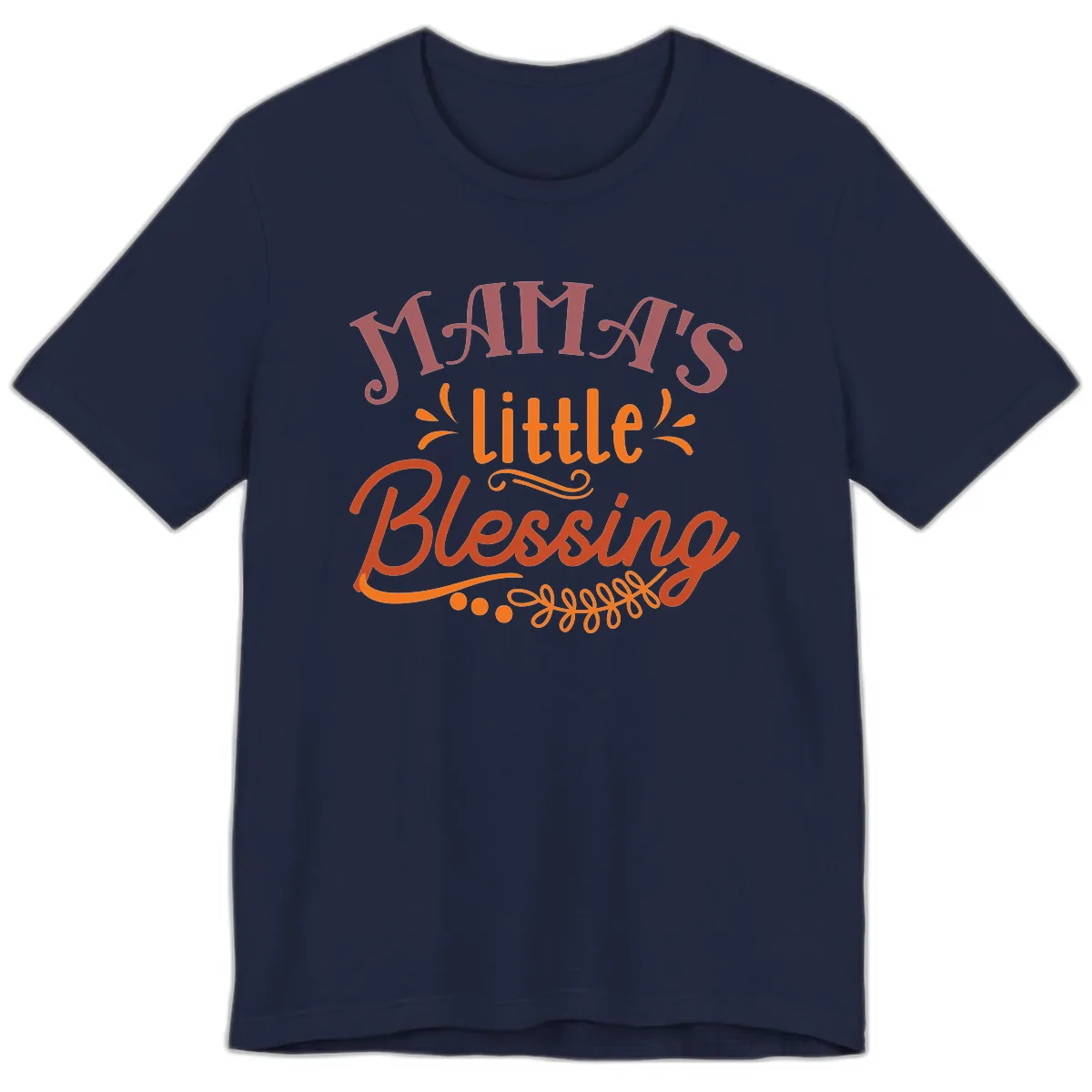 Mama's Little Blessing Typography Design Premium T-Shirt in Navy