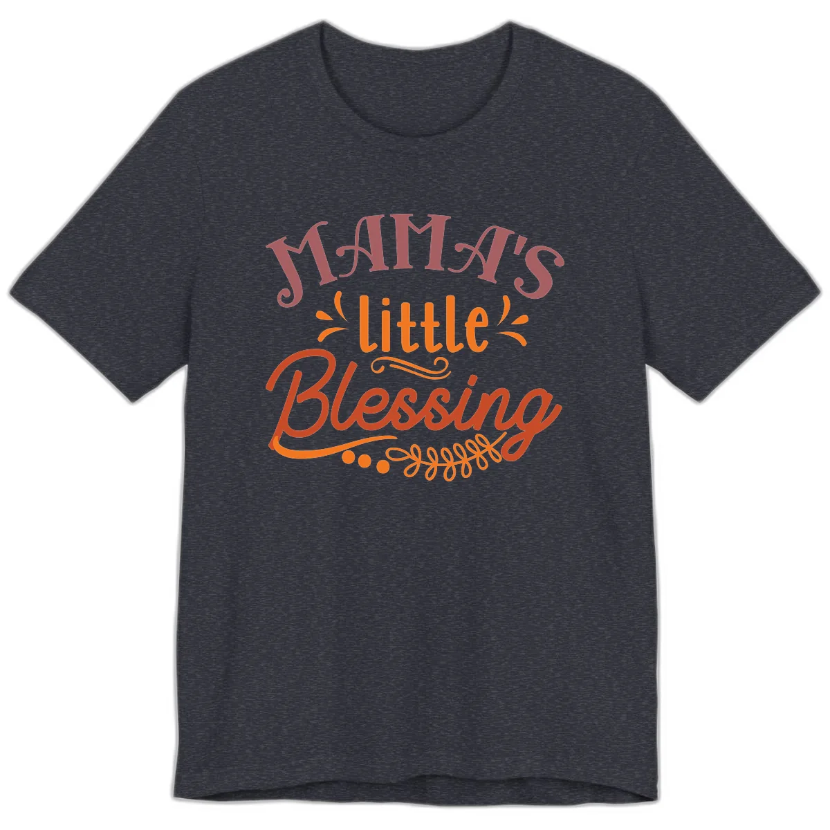 Mama's Little Blessing Typography Design Premium T-Shirt in Heather Navy