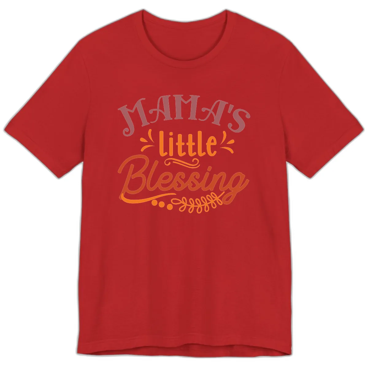Mama's Little Blessing Typography Design Premium T-Shirt in Red