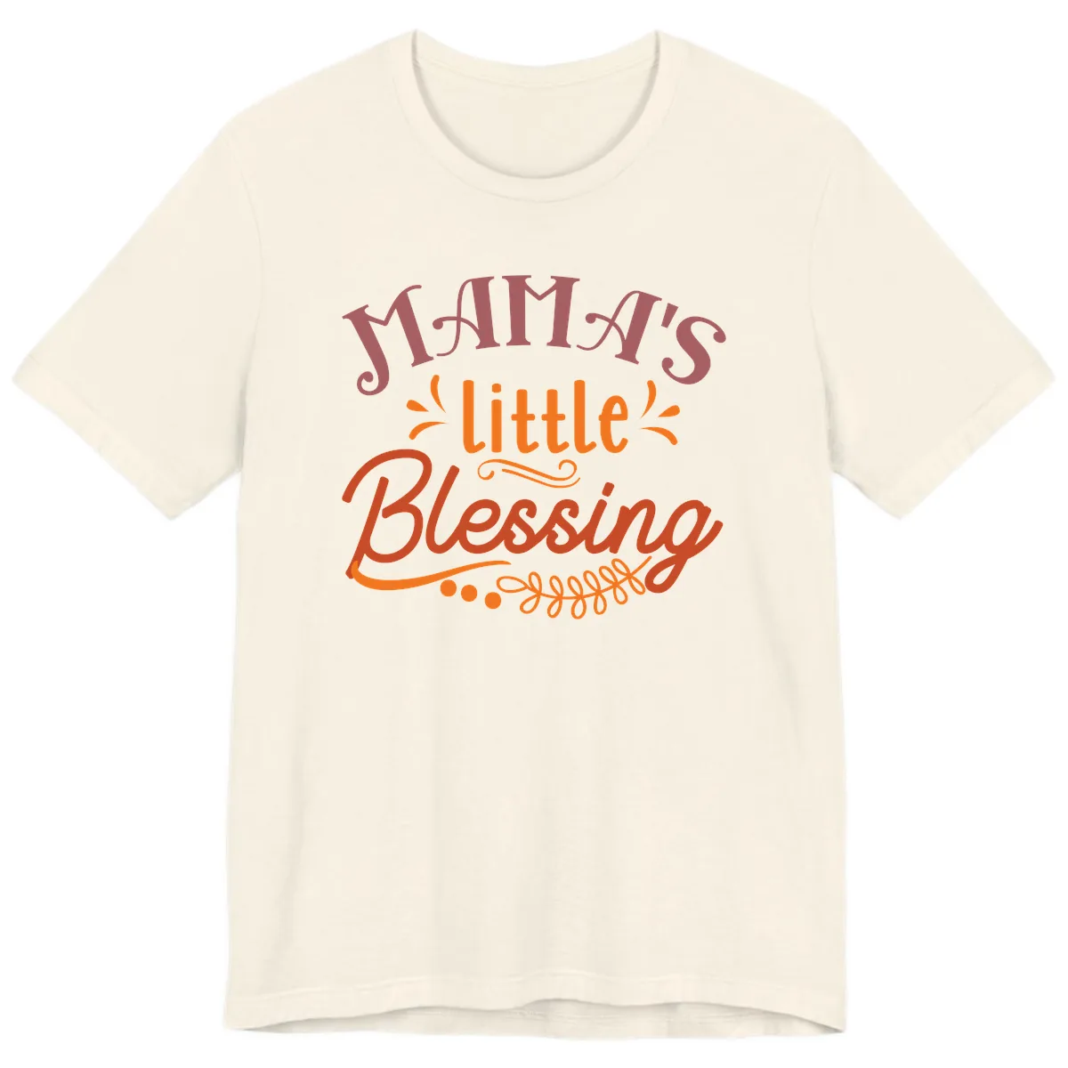Mama's Little Blessing Typography Design Premium T-Shirt in Natural