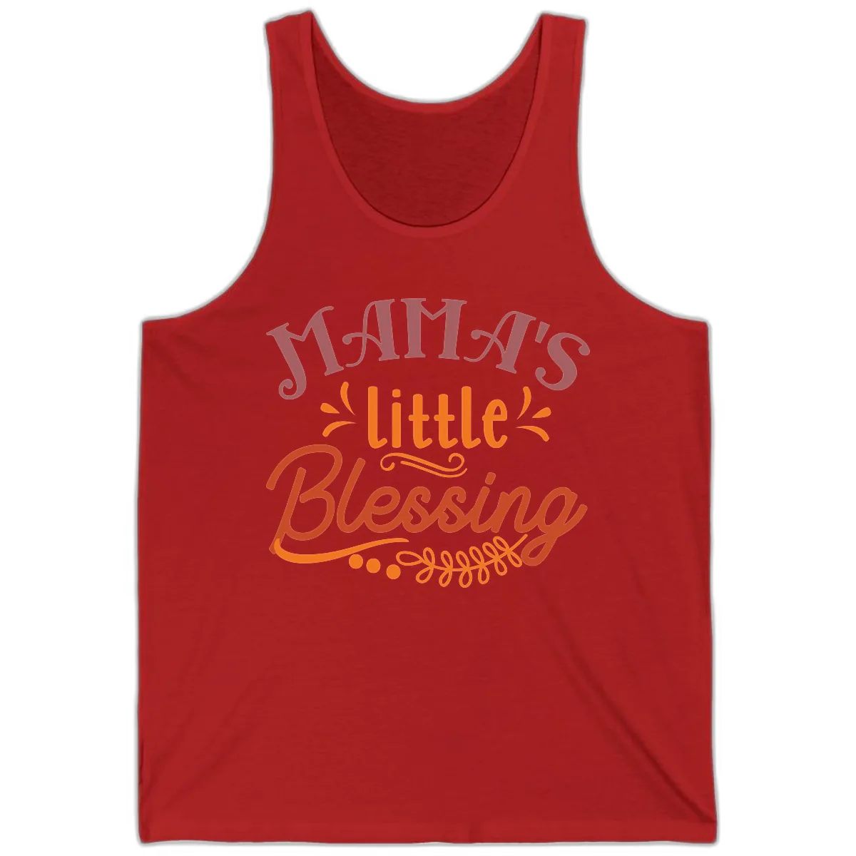 Mama's Little Blessing Typography Design Tank in Red