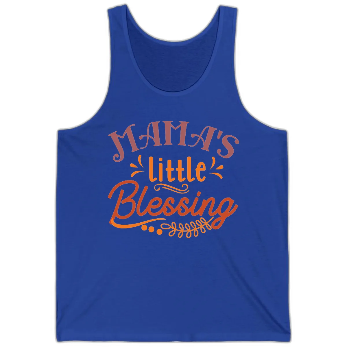 Mama's Little Blessing Typography Design Tank in True Royal