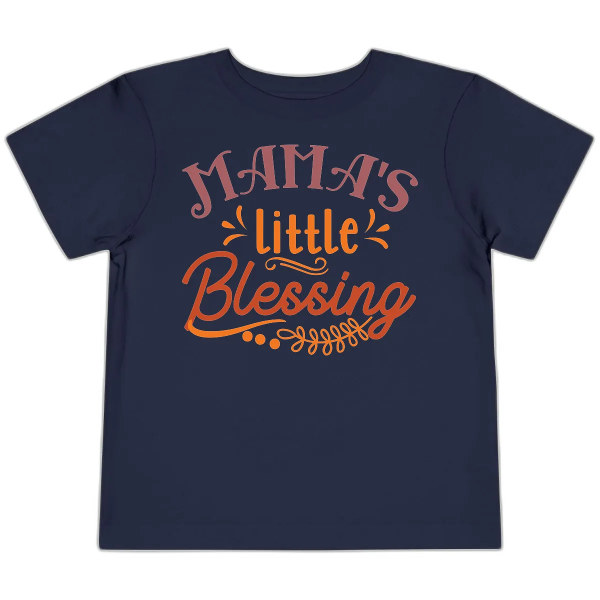 Mama's Little Blessing Typography Design Toddler T-Shirt in Navy