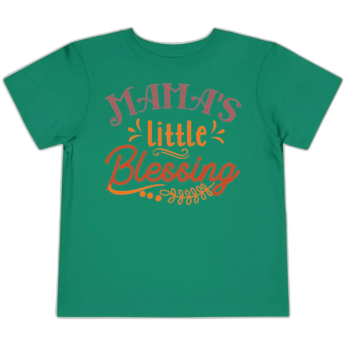 Mama's Little Blessing Typography Design Toddler T-Shirt in Kelly