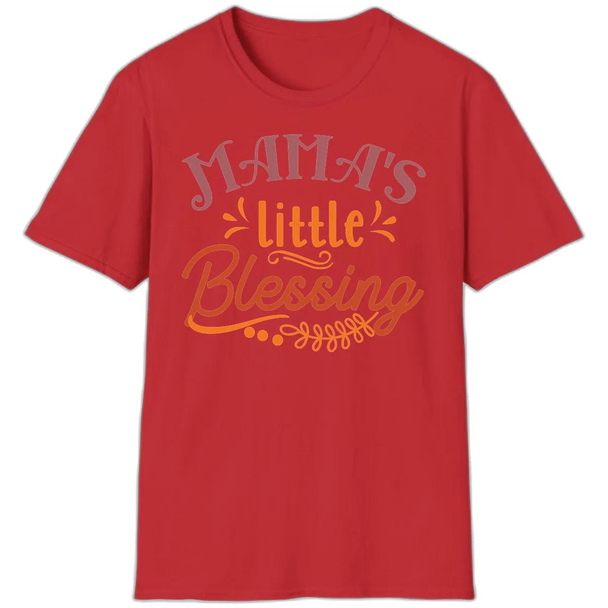 Mama's Little Blessing Typography Design T-Shirt in Red
