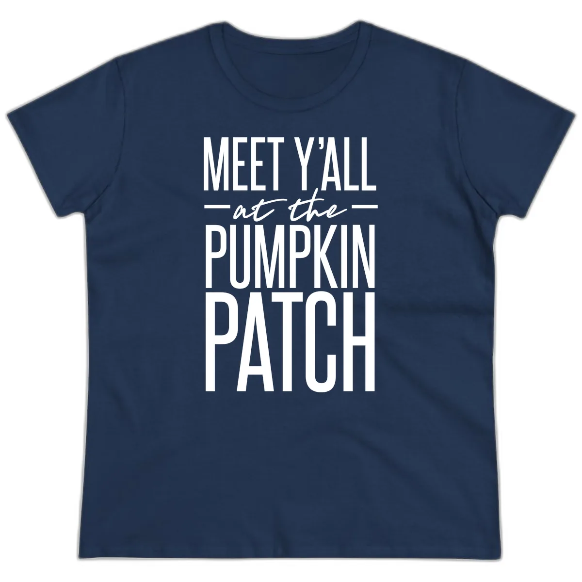 Meet Y'all At The Pumpkin Patch Ladies Tee in Navy