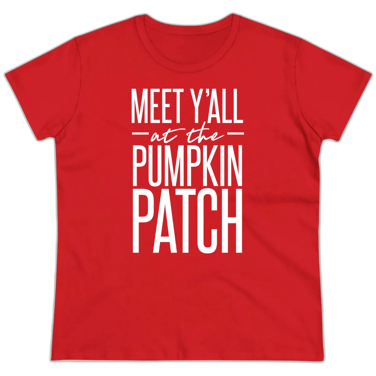 Meet Y'all At The Pumpkin Patch Ladies Tee in Red